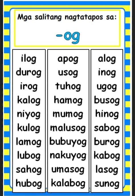 salitang nagtatapos sa o|List of Tagalog words starting with the letter O .